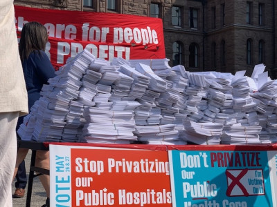 98% of Ontario referendum participants do not support Bill 60 & the privatization of healthcare 