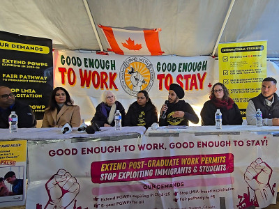 Trucking industry, other labour groups gather in Brampton to protest Ottawa’s drastic immigration moves