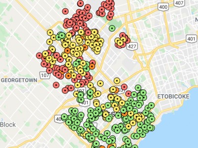 UPDATED: After a holiday spike, interactive map shows COVID-19 neighbourhood infection rates and outbreaks at Mississauga and Brampton schools