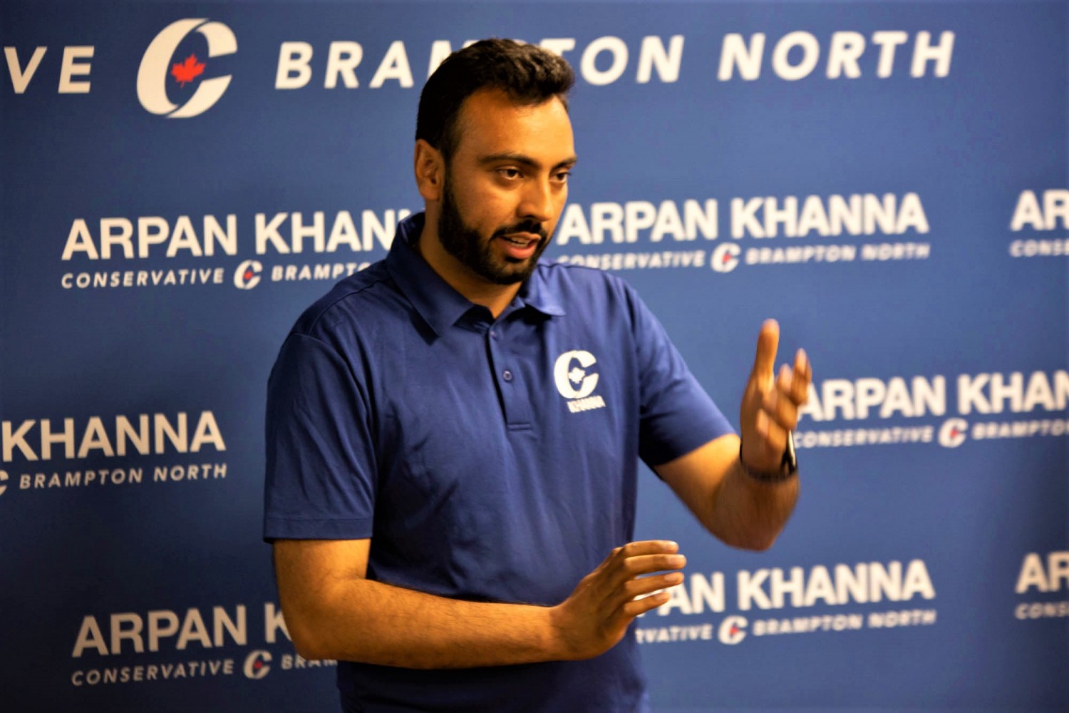 Brampton North Conservative candidate Arpan Khanna sticks with Tory talking points while touting working-class, immigrant credentials 